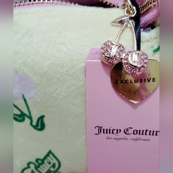🩷💛*Juicy Couture*💛🩷🍒 RETRO Cherry soft Yellow Shoulder Purse - Picture 6 of 9